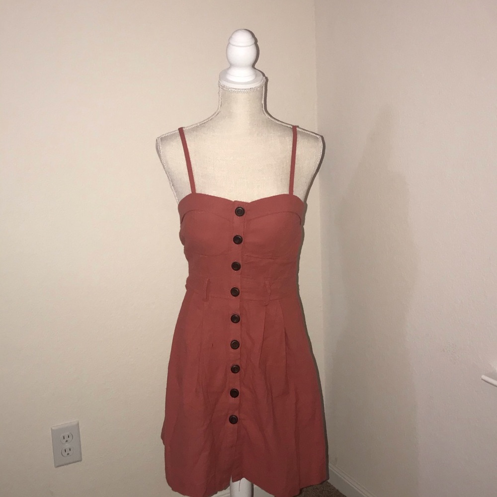 Mind Code orange button up dress size M